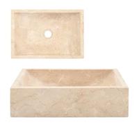 Lavabo en marbre - 45 x 30 x 12 cm - Crème brillante - Pour salle de bain et cuisine - Design élégant - Durable et facile d'entretien - Idéal pour les espaces de vie modernes
