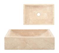 Lavabo en Marbre Brillant Crème 45x30x12 cm Lavabo de Coiffeuse