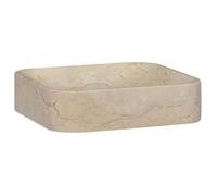 Lavabo en marbre crème - VidaXL - 40x40x10 cm - Fait à la main