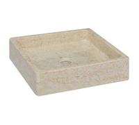 Lavabo en marbre crème - VidaXL - 40x40x10 cm - Fait à la main - Élégant et facile à nettoyer
