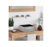 Lavabo en marbre noir - - 30x30x13 cm - Fait main et facile à nettoyer