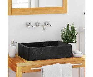 Lavabo en marbre noir brillant 45 x 30 x 12 cm | Fabriqué à la main, robuste, élégant, facile à nettoyer, s'adapte à tous les intérieurs