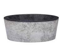 vidaXL Lavabo en marbre noir Ø40 x 15 cm - Forme ronde - Intérieur