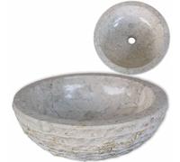 Lavabo en Marbre with Design Rond, Finition Crème, Vasque à Poser Salle de Bain, Lavabo Salle de Bain, Lave Main, Pour Salle de Bain, 40 x 15 cm