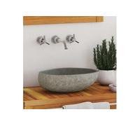 vidaXL Lavabo en pierre de rivière Ovale 29-38 cm