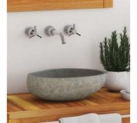 vidaXL Lavabo ovale en pierre de rivière 29-38 cm
