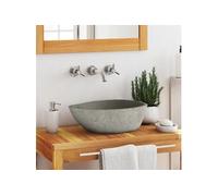 vidaXL Lavabo en pierre de rivière Ovale (37-46)x(29-36) cm