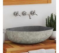 Lavabo en Pierre de Rivière Ovale Vasque à Poser Lave-Mains Salle de Bain vidaXL