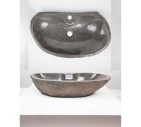 Lavabo en pierre naturelle de 70 cm en pierre de rivière pour invités, WC, salle de bain, lavabo Wohnfreuden