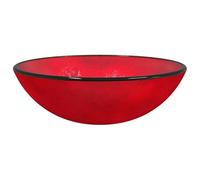 Lavabo en verre trempé, 42 x 14 cm, rouge, évier moderne, pour salle de bain et cuisine, design durable, avec finition rouge