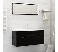 Lavabo encastrable 101 x 39 x 18 cm en céramique blanche avec trop-plein, robinet eau chaude et froide et bonde Push Open pour salle de bain, lavabo