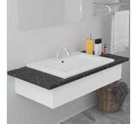 Lavabo encastré 61 x 39,5 x 18,5 cm Céramique Blanc Blanc G