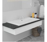vidaXL Lavabo encastré 91×39,5×18,5 cm Céramique Blanc