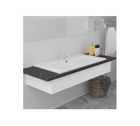 vidaXL Lavabo encastré 91×39,5×18,5 cm Céramique Blanc