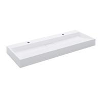 Lavabo 120x46x11 cm Fonte minérale marbre Blanc