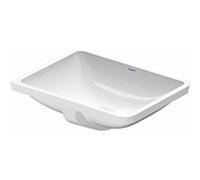 Duravit vasque à encastrer Starck 3 03054900001 49x36,5cm, installation par le bas, sans trou pour robinetterie, plate-forme pour trou pour robinetterie, avec trop-plein, blanc WonderGliss