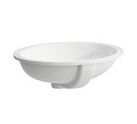 LAUFEN Savoy lavabo encastré, encastrement par le bas, sans trou pour robinet, avec trop-plein, dessous émaillé, ovale, 500x416mm, H8189430001551, Couleur: Blanc