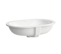 Laufen Savoy lavabo encastré, encastrement par le bas, sans trou pour robinet, avec trop-plein, dessous poncé, ovale, 575x375mm, H8189460001091