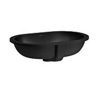 Lavabo encastré Laufen Savoy H8189467161551 57,5 x 37,5 cm, à poser sous plan, sans perçage pour robinetterie, ovale, avec trop-plein, fond émaillé, noir mat
