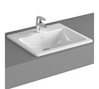 Lavabo encastré VitrA S20 5464B003-0001 50 x 45 cm, blanc, trou de trop-plein/robinetterie au centre