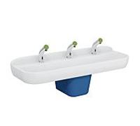 Lavabo enfant VitrA Sento 7353B003-1741, 125 x 40 cm, 3 trous de robinetterie, blanc brillant, sans trop-plein