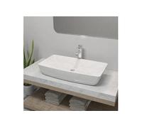 Lavabo et mitigeur Céramique Rectangulaire Blanc