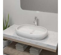 Lavabo et Mitigeur Céramique Rectangulaire Blanc Salle de Bain Vasque vidaXL