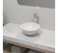 Lavabo et Mitigeur Céramique Rectangulaire Blanc Salle de Bain Vasque vidaXL