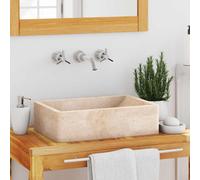 Lavabo Evier de Salle de Bain Toilette Intérieur Marbre Crème Brillant vidaXL
