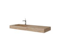LAVABO EXCENTRÉ LAVABO GAUCHE, 120CM, EN BOIS HPL CHÊNE MIEL