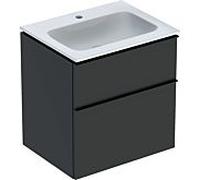 Geberit Lavabo iCon avec meuble bas 502335JK1 60x63x48 cm blanc, façade/poignée lava mat