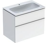 Geberit Lavabo avec meuble iCon 502332012 75 cm blanc KeraTect corps blanc brillant poignée chromée