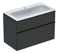 Geberit iCon lavabo avec meuble bas 90 cm 502333JK1 Ensemble lavabo 90x63x48cm, blanc /KeraTect, corps/poignée lave mat