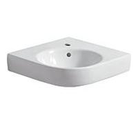 Lavabo Geberit Renova Compact 226150600 blanc, KeraTect, longueur de pied 50cm, modèle d'angle