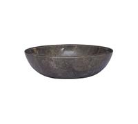 vidaXL Lavabo en marbre gris à poser – fait à la main – Ø40×12 cm