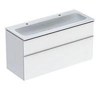 Lavabo Icon Geberit avec meuble bas 120 cm 502338011 Ensemble lavabo 120x63x48cm, blanc , corps blanc brillant, poignée blanc mate