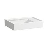 Lavabo LAUFEN Kartell 8103344001121, 60x46cm, blanc LCC, étagère à droite, sans robinet, céramique saphir