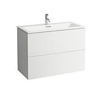 Lavabo Laufen KARTELL avec meuble bas 100 cm H8603376401041 Ensemble lavabo, 100x50cm, avec trop-plein, 1 trou pour robinet, blanc mat
