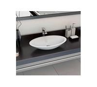 Lavabo 59,3x35,1x10,7 cm Fonte minérale/marbre Blanc