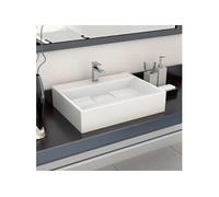 vidaXL Lavabo lave-mains vasque à poser pour salle de bain 50x38x13 cm Fonte minérale