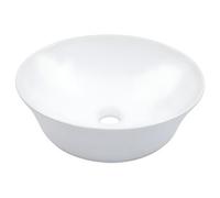 Lavabo lave-mains vasque à poser monter salle de bain intérieur salle d'eau cabine de toilette maison 41 x 12,5 cm céramique blanc 02_0002616