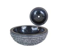 vidaXL Lavabo Marbre 40 cm Noir