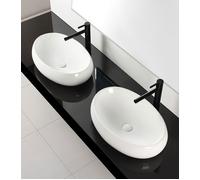 Rea Vasque à poser Melania Lavabo Salle de Bain 405 x 600 x 145 mm en Céramique (Blanc)