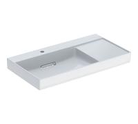 Lavabo Meuble Geberit ONE 1 trou, Lavabo à Gauche, Sortie Horizontale 900x484mm Blanc/Blanc Brillant