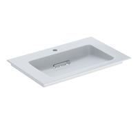 Geberit One meuble lavabo 505004001 75 cm, trou pour robinetterie au milieu, sans trop-plein, blanc KeraTect/couvercle blanc