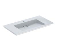Geberit One meuble lavabo 505006001 90 cm, trou pour robinetterie au milieu, sans trop-plein, blanc KeraTect/couvercle blanc