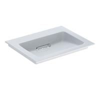 Geberit One meuble lavabo 505001001 60 cm, sans trou pour robinetterie ni trop-plein, blanc KeraTect/couvercle blanc