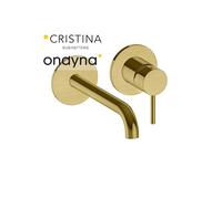 Lavabo mitigeur mural phi avec rosaces bec 185 mm or brosse - CRISTINA ONDYNA PH25796P