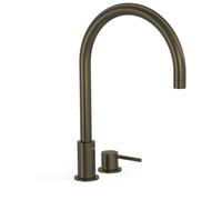 Lavabo mitigeur sur gorge Noir Métallisé Brossé STUDY - TRES 26110501KMB