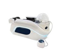 Lavabo mobile « All-in-One Head SPA » - Thermostat de 60 l, circulation d'eau, luminothérapie 7 couleurs, fonction brumisation, douche de massage - Avec oreiller réglable et filtre (Black-2)